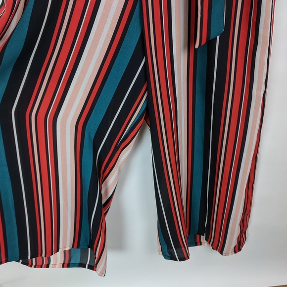 Leith Striped Tie Waist Wide Leg Cropped Jumpsuit - Picture 10 of 13